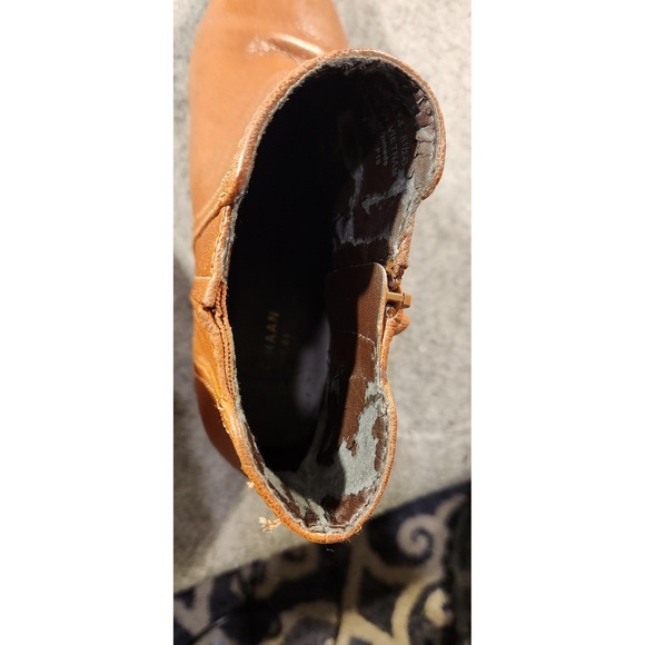Cole Haan Boots Womens Size 8.5 Brown Leather Ankle Booties Low Heel Side Zip - Picture 5 of 9